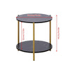 Marble Effect 2-Tier End Table Sofa Side Tables for Living Room Bedside Table