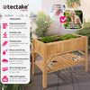 Raised Plant Bed Shelf Garden Wooden Box Flowers Herbs Vegetables Outdoor Patio