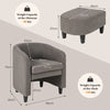 Modern Accent Chair and Ottoman Set Bedroom Upholstered Club Chair w/Footrest