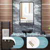 Wall-mounted Bathroom Mirror Rectangle Vanity Mirror with Storage Shelf & Hooks