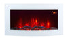 2025 TRUFLAME™ FLAME EFFECT LOG WHITE GLASS CURVED WALL MOUNTED ELECTRIC FIRE