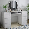 White High Gloss Dressing Table 6 Drawers Vanity Makeup/Computer Table Desk