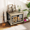 Indoor Decorative Pet House End Table w/3 Lockable Doors-Grey