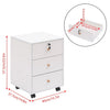 White Mobile 3 Drawers Filing Pedestal Cabinets File Chest Storage Wooden Office