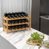 Freestanding Countertop Wine Bottle Organizer 18 Bottles Wine Rack-Natural