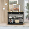 X-Design Entryway Table 3-Tier Console Table Living Room Sofa Table-Black