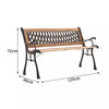Cast Iron Outdoor Bench Garden 3 Seater Furniture Wood Park Seat Patio Armrest