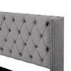 Merax Upholstered Bed Functional Bed from Storage Double Size Grey Velvet