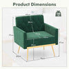 Living Room Velvet Leisure Chair Armchair Sofa Accent Chair-Green