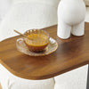 Retro C Shaped Sofa Side Table for Living Room Coffee Table End Table Brown