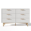 Modern Storage Cabinet Sideboard Buffet Cabinet with 6 Drawers Accent Cabinet