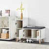 Large Shoe Bench Shoe Cabinet with Seat Storage White&Wooden Color