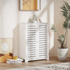 Mondeer Shutter Bathroom Storage Cabinet Floor Standing w/ 2 Adjustable Shelves