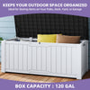Outdoor Garden Storage Box 450L, Waterproof, Lockable, Resin Deck Box, Brown