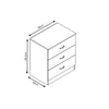 High Gloss White Deep 3 Drawer Chest Of Drawers Wood Style Frame Bedside Furnish