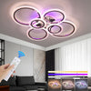 LED Crystal Ceiling Light 3-Color Stepless Dimming RGB Backlight Remote Control