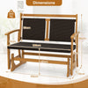 Outdoor Wooden Glider Bench 2-Person Swing Gliding Rocker with Backrest
