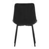 2pcs Black Velvet Dining Chairs Set Padded Seat Back Restaurant Chair