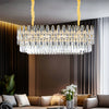 Luxury Clear K9 Crystal Chandelier Light Formal Rectangular Pendant Light Dining