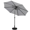 2.7M Round Garden Parasol Sun Shade Patio Hanging Umbrella with Crank Tilt Base