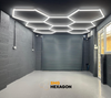 15pc Hexagon LED Lighting Grid & Blue Border Detail Garage Barber Shop Lights