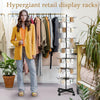 70 Hook Floor Stand 7 Rotating Tiers in Chrome Retail Shop Display 160cm Black