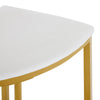 Dining Table and Chairs Set of 4 Space-Saving Round Kitchen Table w/ Marble Look