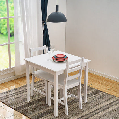 4 Colours Solid Wood Dining Table and 2 Chairs Set Kitchen Room Home Furniture