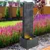 Rustic Electric Garden Water Feature Statue W/Led Light Outdoor Water Fountain