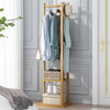 Solid Wooden Coat Rack Storage Shelf Hall Tree Hat Hanger Entryway Bedroom Stand