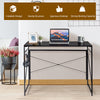 Modern Folding Computer Desk Study Writing Desk Industrial PC Laptop Table Black