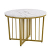 Nest of Tables Set of 2 Round Coffee Table White Side End Table for Living Room