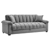 Convertible 3 Seater Velvet Fabric Grey Comfortable Storage Ottoman Sofa Bed