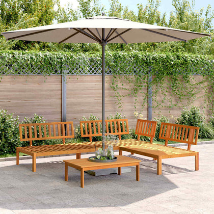 4 Piece Garden Pallet Sofa Set Solid Wood Acacia P7L3