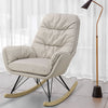 Upholstered Velvet High Back Rocking Armchair Relaxing Padded Chair Swing Lounge