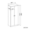 High Gloss 2 Door Wardrobe Bedroom Furniture Storage with Mirror Hanging Rail