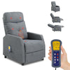 Recliner Chair 6 Points Massage Heating Sofa Fabric Upholstered Armchair Grey
