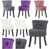 Padded Pouf Stool Vanity Chair Bedroom Dressing Desk Makeup Button Backrest Seat