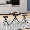 Folding Stool Set of 2 Foldable Chair Steel Frame Portable Collapsible Stool