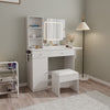 Makeup Dressing Table Set Vanity Table Desk W/ LED Mirror Drawers Dressing Stool