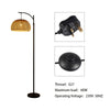 Floor Lamp with Bamboo Shade, Floor Lamp for Home Office, Bedroom, Living Room