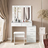 Dresser LED Dressing Table with Stool 5 Drawers Transparent Countertop