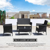 Rattan Garden Furniture 4 Piece Set Black Outdoor Chairs Table Sofa Conservatory