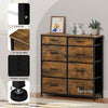 Vintage Brown Chest of Drawers Bedroom Furniture Storage Bedside 8 Drawers
