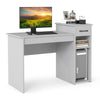 COSTWAY Computer Desk Laptop PC Desk with Drawer & CPU Stand-Grey