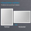 Bathroom Led Mirror With 2 Light Colors Illuminated Demister Pads 70x50/50x70cm