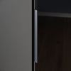 Modern Corner High Gloss Mirrored Black Wardrobe Door with Hanging Rail Shelves