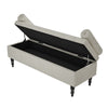 Linen Ottoman Storage Box Blanket Toy Box Armrest Pillow Seating Footstool Chair