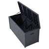 Dark Grey Garden Storage Box 430L Plastic Outdoor Patio Lockable Waterproof Lid