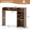 Desk Bookshelf 3-Tier Display Rack Shelving Unit Wood Countertop Hutch w/Shelves